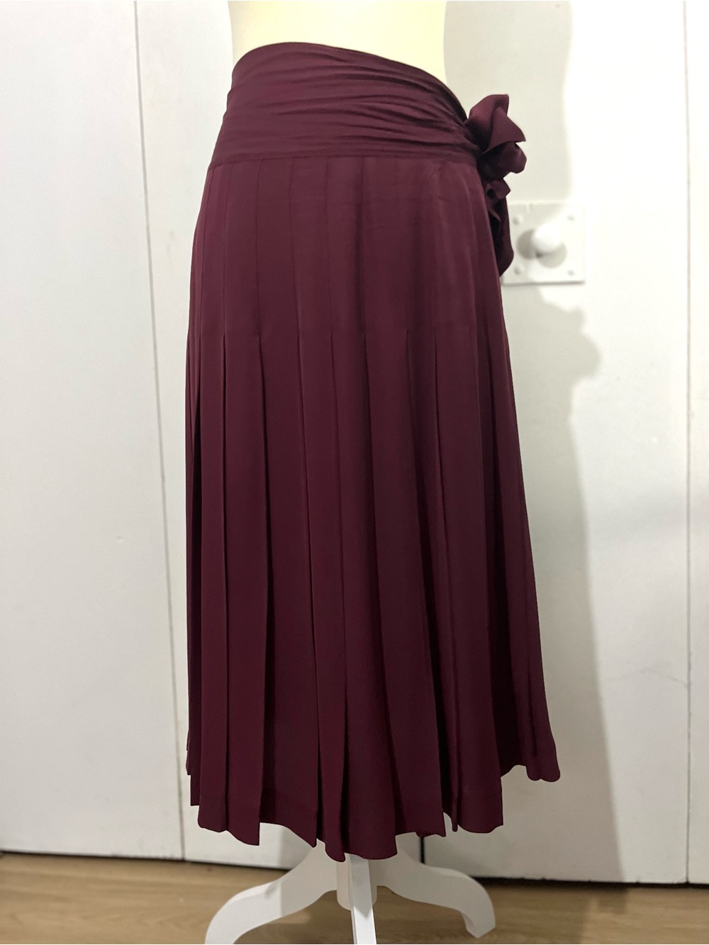 J. Crew 100% Silk Pleated Drop Flat Waist  Skirt